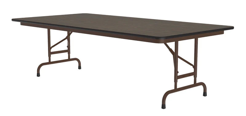Correl 30x60 Commercial High-Pressure Folding Tables, Standard Height — Wood Grain Tops