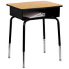 Flash Furniture Billie Student Desk with Open Front Metal Book Box - Natural