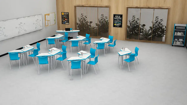 Smith System Huddle Classroom Set of 24 Plus Groove Stack Chairs