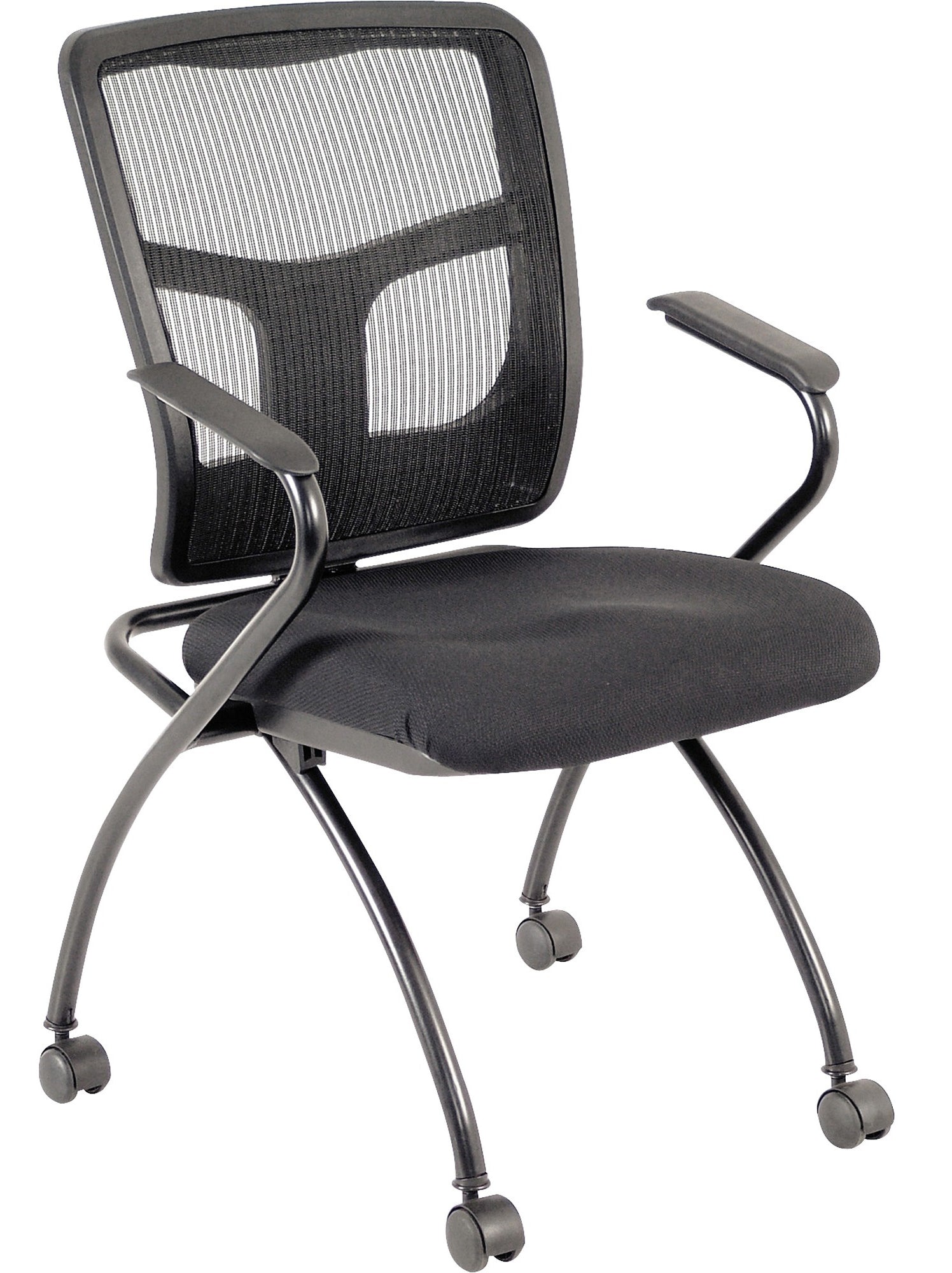 Lorell Mesh Back Nesting Training/Guest Chairs