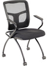Lorell Mesh Back Nesting Training/Guest Chairs