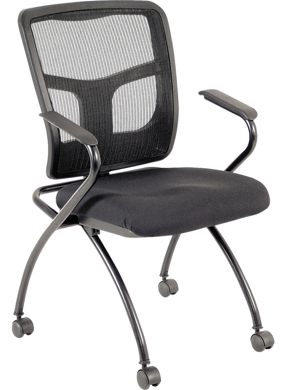 Lorell Mesh Back Nesting Training/Guest Chairs
