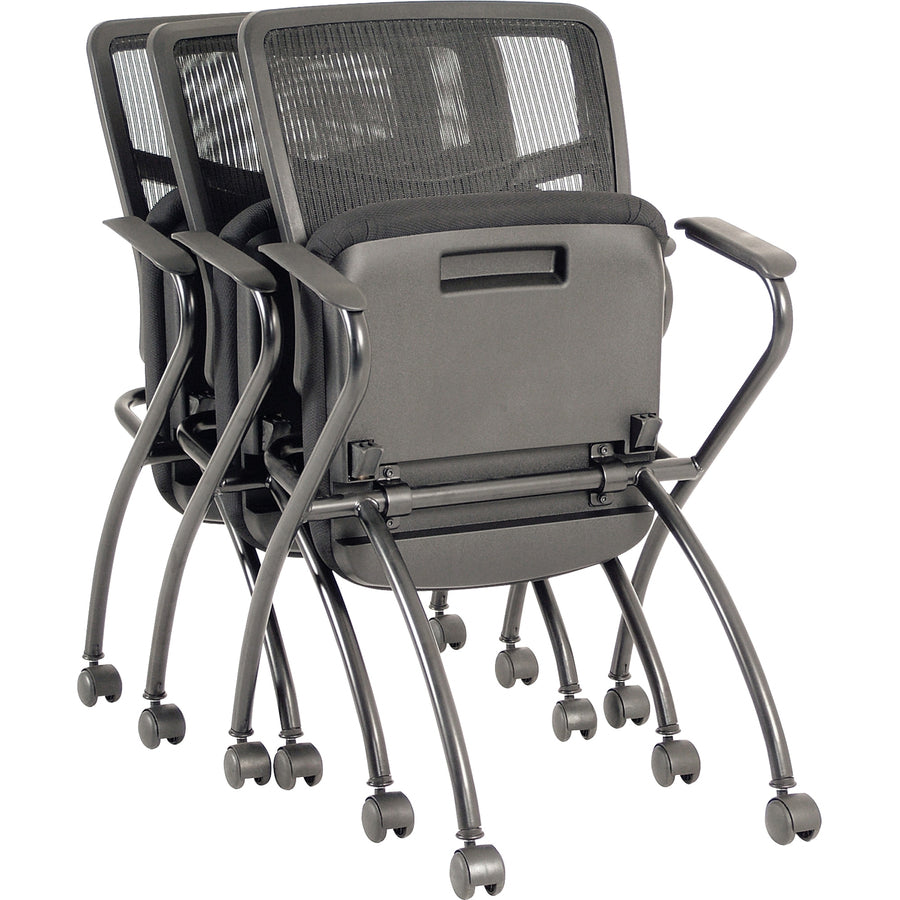 Lorell Mesh Back Nesting Training/Guest Chairs