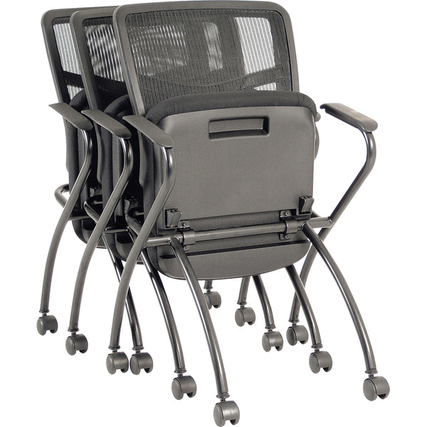 Lorell Mesh Back Nesting Training/Guest Chairs