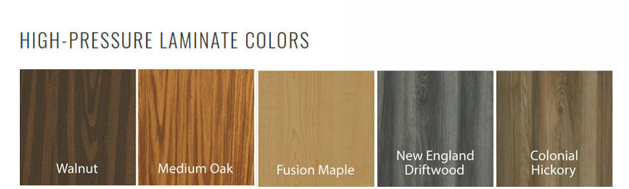 Correl 18x72 Commercial High-Pressure Folding Tables, Standard Height — Wood Grain Tops