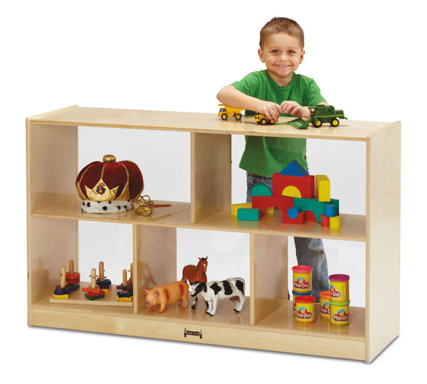 Jonti-Craft® Low Single Mobile Storage Unit - See-Thru Back