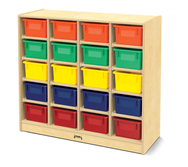 Jonti-Craft® 20 Cubbie-Tray Mobile Unit - with Colored Trays
