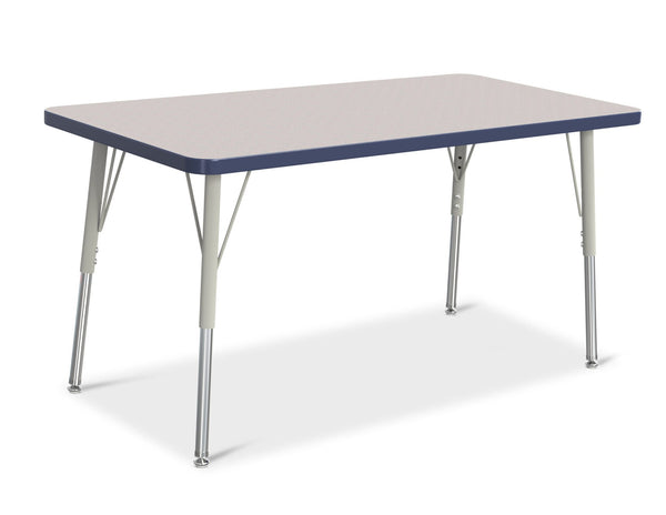 Jonticraft Berries® Rectangle Activity Table - 24" X 48", A-height - Gray/Navy/Gray