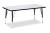 Jonticraft Berries® Rectangle Activity Table - 24" X 48", T-height - Gray/Black/Black