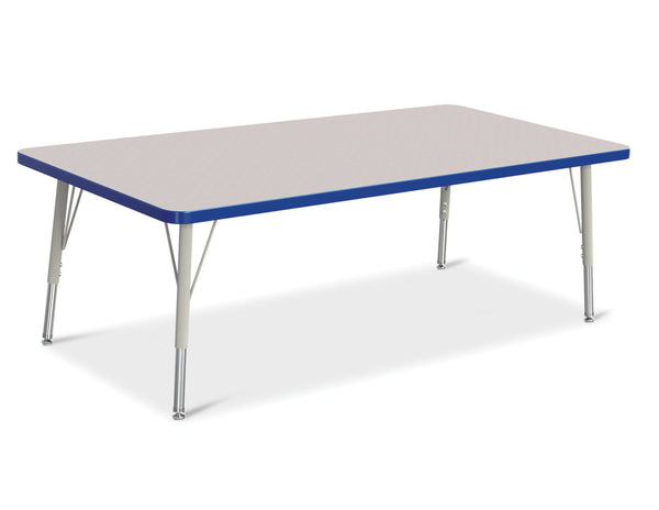 Jonticraft Berries® Rectangle Activity Table - 30" X 60", E-height - Gray/Blue/Gray