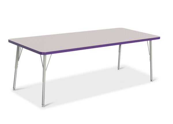 Jonticraft Berries® Rectangle Activity Table - 30" X 72", A-height - Gray/Purple/Gray