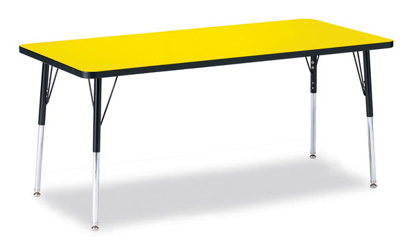 Jonticraft Berries® Rectangle Activity Table - 30" X 72", A-height - Yellow/Black/Black