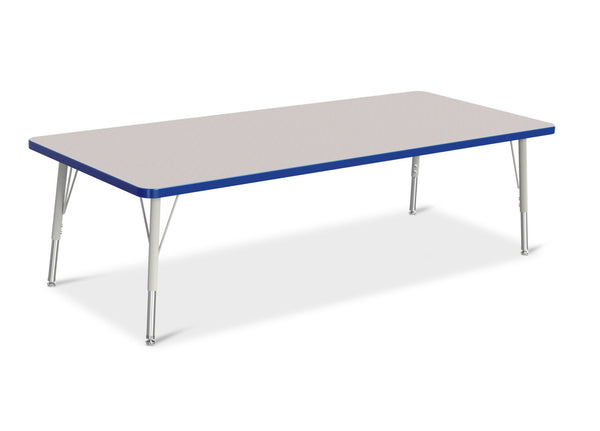 Jonticraft Berries® Rectangle Activity Table - 30" X 72", E-height - Gray/Blue/Gray