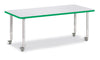 Jonticraft Berries® Rectangle Activity Table - 30" X 72", Mobile - Gray/Green/Gray