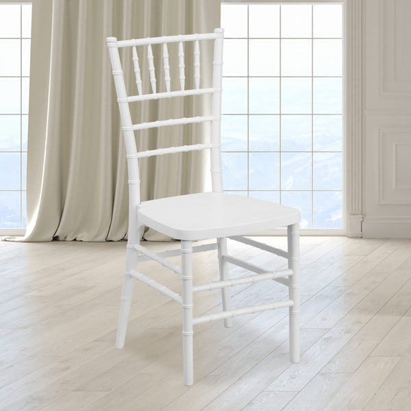 HERCULES PREMIUM Series Matte White Resin Stacking Chiavari Chair