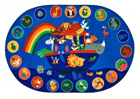 Carpets for Kids 80008 Noah's Voyage Circletime Rug 8ft x 12ft Oval
