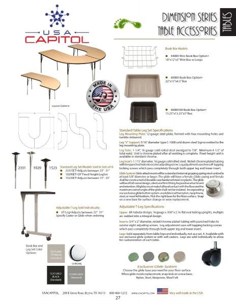 USA Capitol Flag Interlox Table