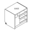 Tesco Circulation Desk 6469 Storage CPU, Disk Drawer, 3 Pullout Shelves, 32" h, 36"h, 39"h
