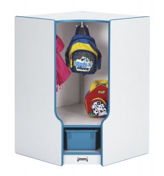 Rainbow AccentsÂ® Toddler Corner Coat Locker with Step - without Trays - Red