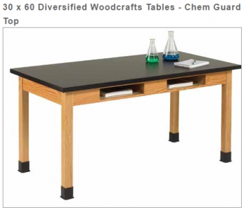 30 x 60 Diversified Woodcrafts Tables - Chem Guard Top