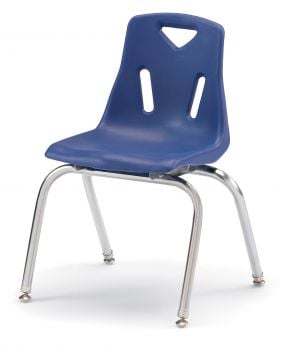 Jonticraft Berries® Stacking Chair with Chrome-Plated Legs - 14" Ht - Blue