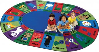 Carpets for Kids Dewey Decimal Fun Rug 6'9" x 9'5" Oval