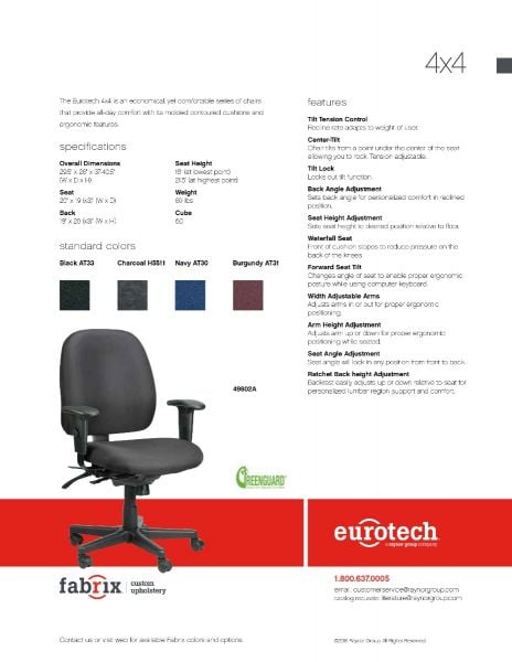 Eurotech Seating 4x4 Task Chair