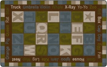FLAGSHIP ABC WORDS ( TRANQUILITY) 10'9" x 13'2"