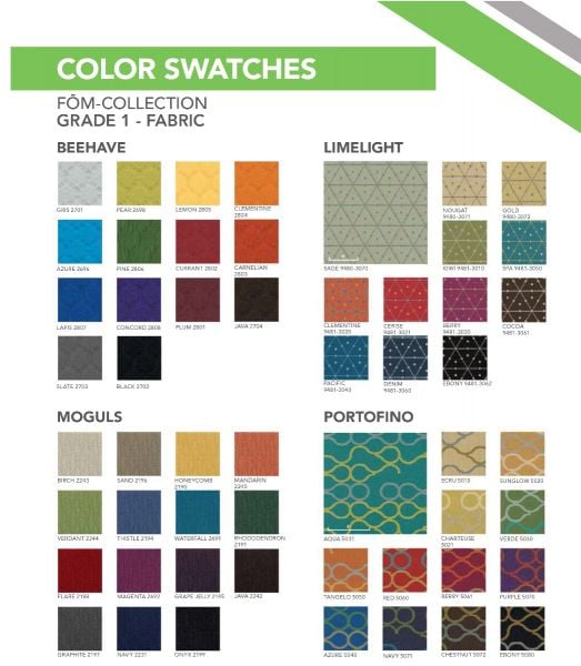 Fomcore Crescent Ottoman 18x18H- fabric/vinyl