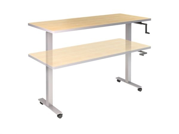 Influence Table Crank Adjustable Height Mobile 36"d x 54"w 27.5-46"h
