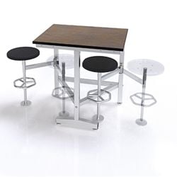 Palmer Hamilton 4 Seat Rally Table with Smartedge (No drip) top, wooden seats and casters