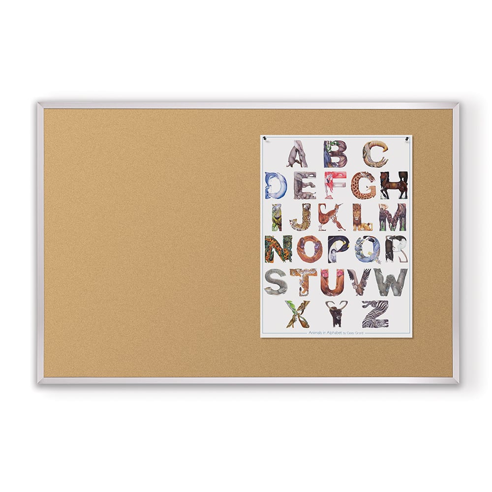 Mooreco 301AM - 4' x 12' Natural Corkboard Aluminum Trim