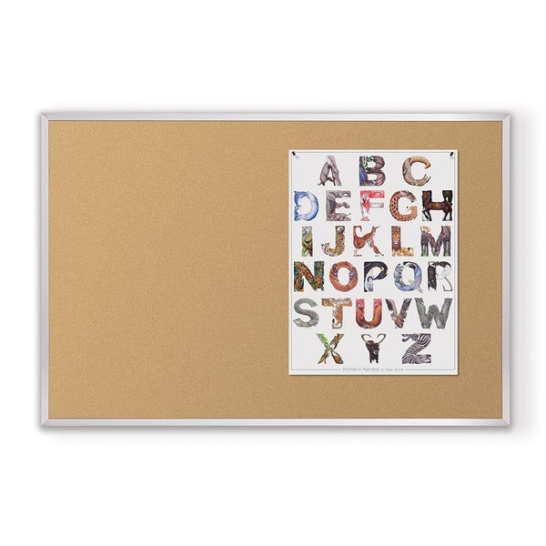 Mooreco 301AM - 4' x 12' Natural Corkboard Aluminum Trim