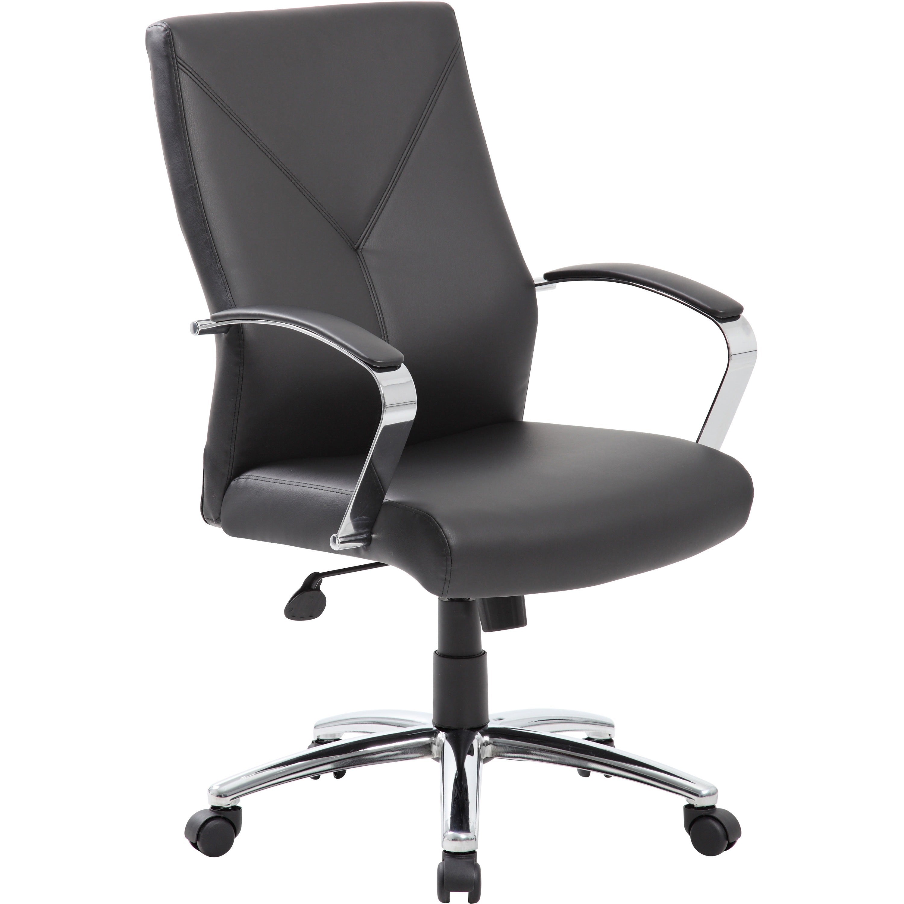 Boss Leatherplus Executive Chair with Chrome Accent