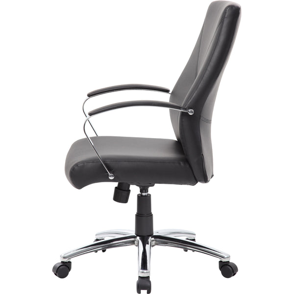 Boss Leatherplus Executive Chair with Chrome Accent