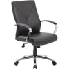 Boss Leatherplus Executive Chair with Chrome Accent