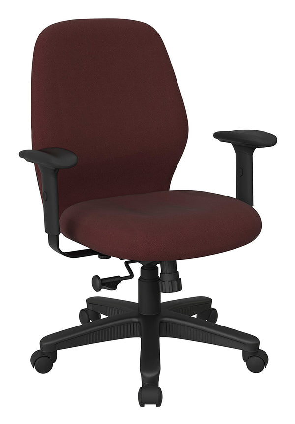 Office Star MID BACK 2-TO-1 SYNCHRO TILT CHAIR WITH 2 -WAY ADJUSTABLE SOFT PADDED ARMS