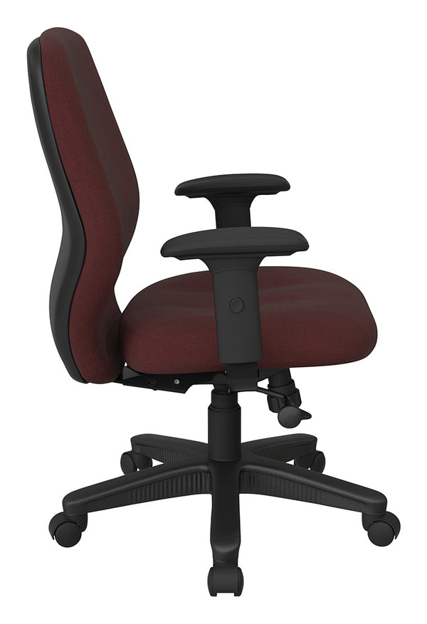 Office Star MID BACK 2-TO-1 SYNCHRO TILT CHAIR WITH 2 -WAY ADJUSTABLE SOFT PADDED ARMS