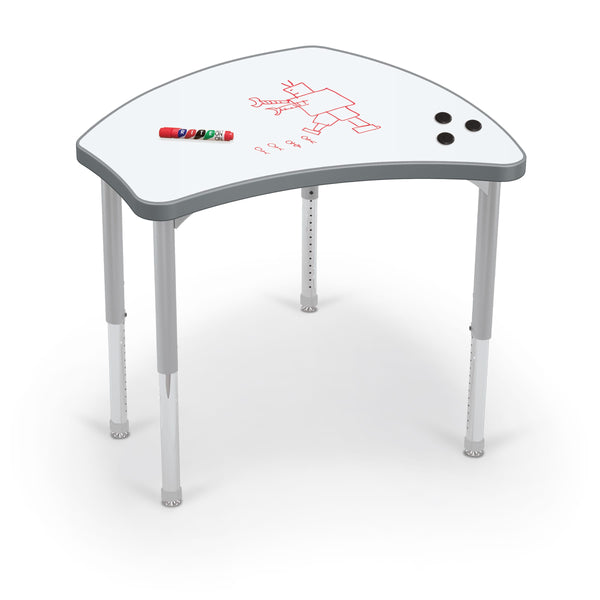 Mooreco Hierarchy Shapes Desk + Porcelain Steel Top
