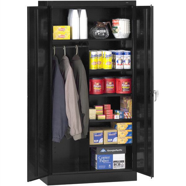Tennsco 18" x 36" x 72" Black Combination Cabinet with Doors - 2 Available