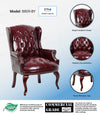 Boss Wingback Traditional Guest Chair In Burgundy