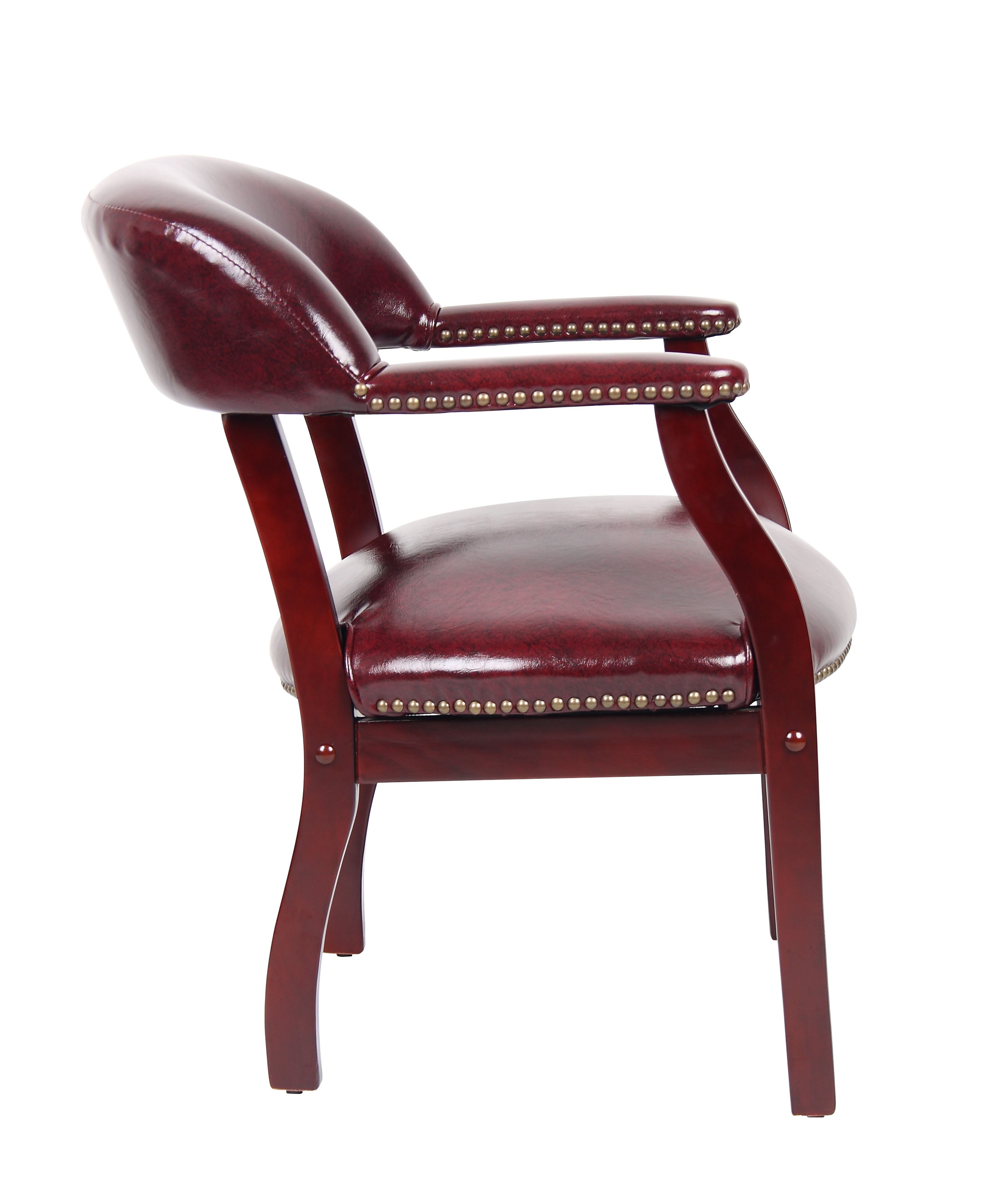 Boss Captain’s guest, accent or dining chair in Burgundy Vinyl