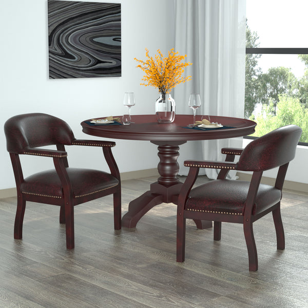 Boss Captain’s guest, accent or dining chair in Burgundy Vinyl