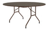 Correl 48" Round Commercial High-Pressure Folding Tables, Standard Height — Wood Grain Tops