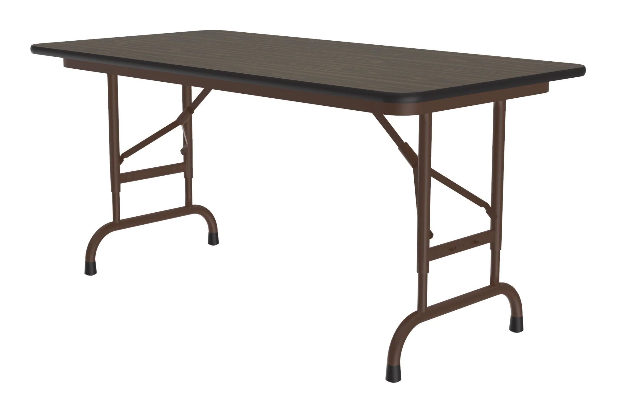 Correl 24x72 Commercial High-Pressure Folding Tables, Standard Height — Wood Grain Tops