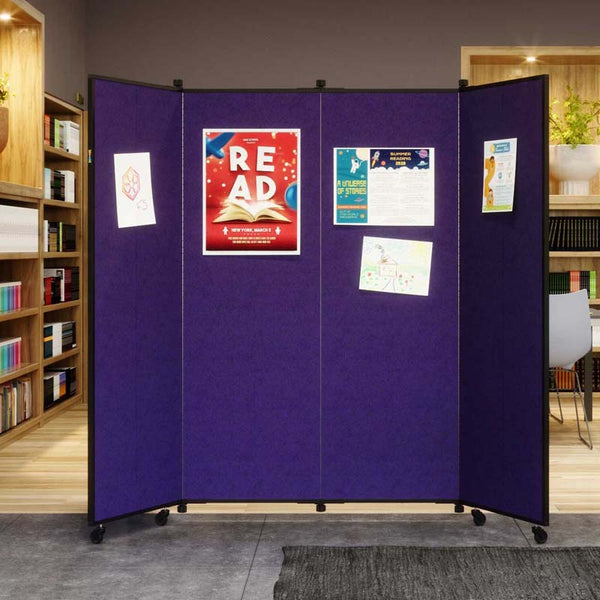 Screenflex 5'h x 9'5" Portable Room Dividers Fabric: Designer - Navy Blue 1 Available
