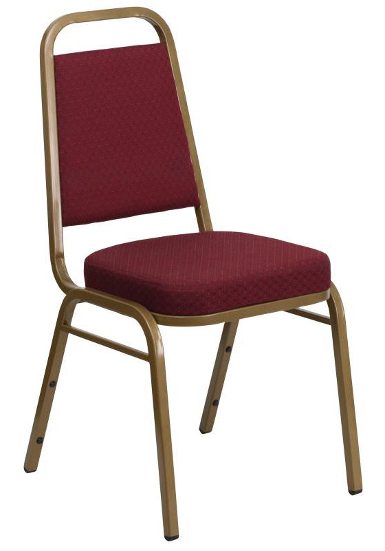 HERCULES Series Trapezoidal Back Stacking Banquet Chair i- Gold Frame