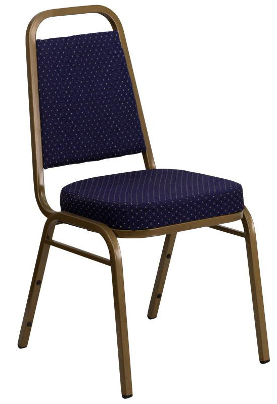 HERCULES Series Trapezoidal Back Stacking Banquet Chair i- Gold Frame