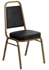 HERCULES Series Trapezoidal Back Stacking Banquet Chair i- Gold Frame