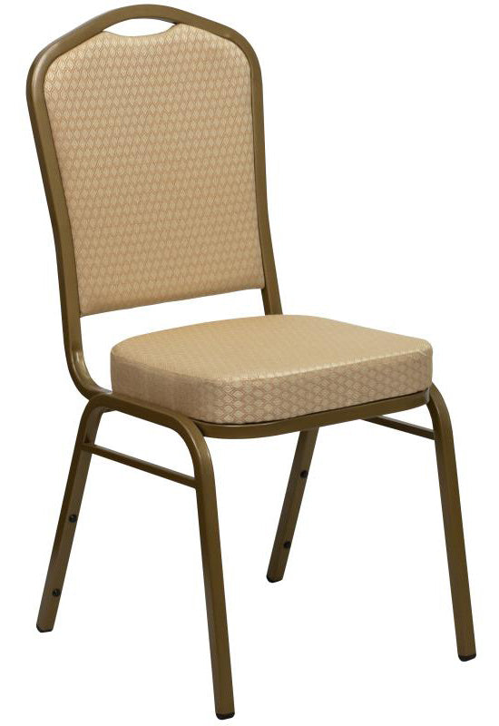 HERCULES Series Trapezoidal Back Stacking Banquet Chair i- Gold Frame